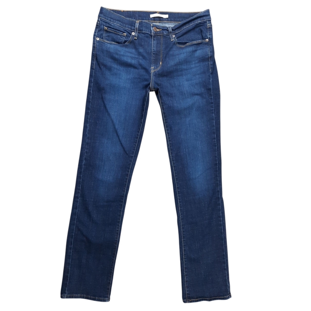 Levi's Classic Straight Leg Mid Rise Blue Jeans SZ 10